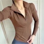 Fashion Zipper Sports Jacket Women's Long Sleeve Running Fitness